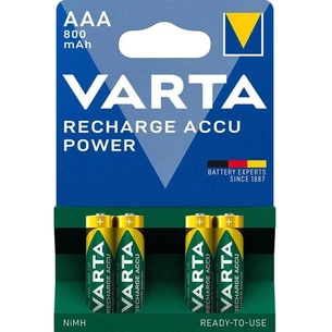 Акумулятор Varta Recharge Accu AAA/HR03 Ni-MH 800 mAh BL 4шт зображення 1