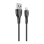 Дата кабель USB 2.0 AM to Lightning 1.0m PVC black Wibrand (WI.DC/BO1B-UL) - зменшене зображення 1