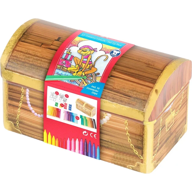 Фломастеры Faber-Castell Сумочка в металлической коробке Connector Скрепляй вместе 33 цвета (31772) - изображение 1