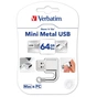 USB флеш накопичувач Verbatim 64GB Mini Metal USB 3.0 (49841) - зменшене зображення 5