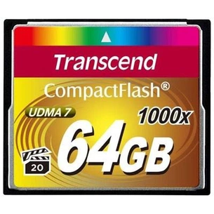 Карта пам'яті Transcend 64Gb Compact Flash 1000x (TS64GCF1000) зображення 1