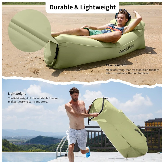 Матрац надувний Naturehike Ламзак NH20FCD06 оливковий (6927595777053) - зображення 5
