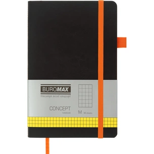 Книга записная Buromax Concept 125x195 мм 96 листов в клетку обложка из искусственной кожи Оранжевая (BM.291162-11) изображение 1