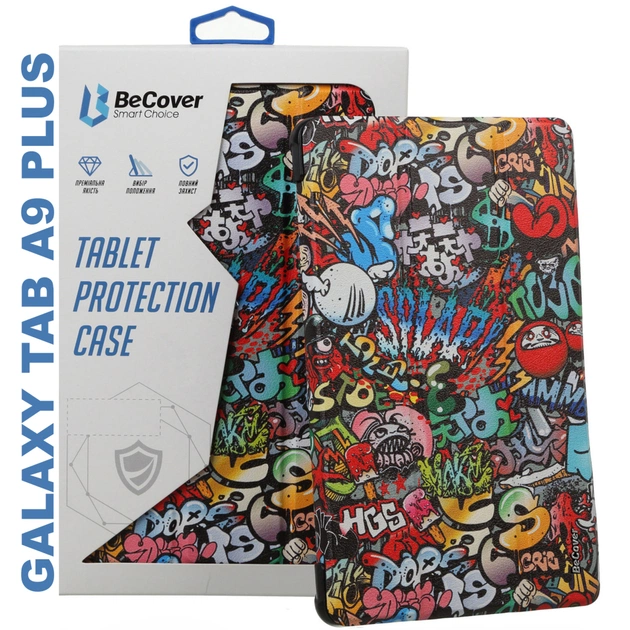 Чехол для планшета BeCover Smart Case Samsung Tab A9 Plus SM-X210/SM-X215/SM-X216 11.0" Graffiti (710314) - изображение 1