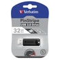 USB флеш накопичувач Verbatim 32GB PinStripe Black USB 3.0 (49317) - зменшене зображення 5