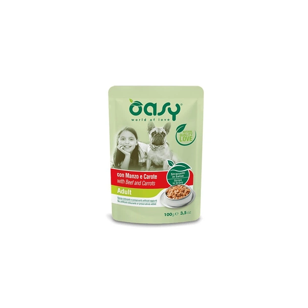 Вологий корм для собак OASY One Protein Formula Adult яловичина та морква 100 г (8054329510582) - зображення 1