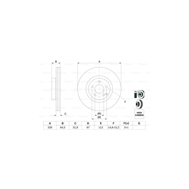 Тормозной диск Bosch 0 986 479 332 - изображение 5