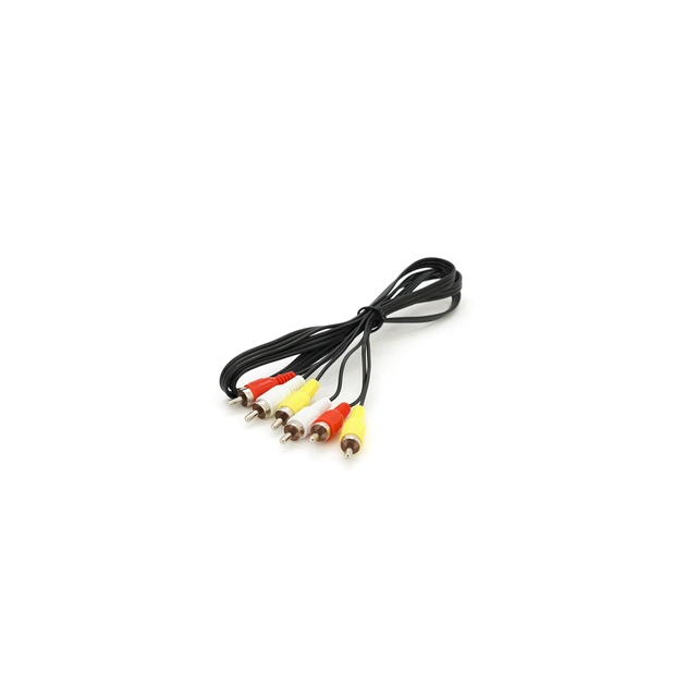 Кабель мультимедийный 3xRCA M to 3xRCA M 1.0m black Voltronic (YT-3хRCA(M)/3хRCA(M)-1.0) - изображение 1