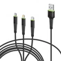 Дата кабель USB 2.0 AM to Lightning + Micro 5P + USB-C 1.4m CBFLEXU1 bl Intaleo (1283126487521) - зменшене зображення 1