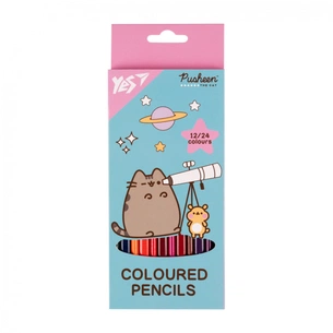 Олівці кольорові Yes Pusheen Cheek двосторонні 12 шт. 24 кол (290745) зображення 1