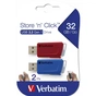 USB флеш накопичувач Verbatim 2x32GB Store 'n' Click Red/Blue USB 3.2 (49308) - зменшене зображення 10