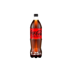 Напій Coca-Cola Zero Безалкогольний сильногазований Без цукру 1.25 л (5449000133724) зображення 1