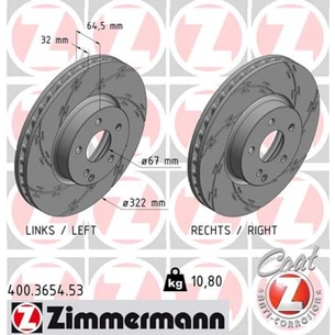 Гальмівний диск ZIMMERMANN 400.3654.53 зображення 1