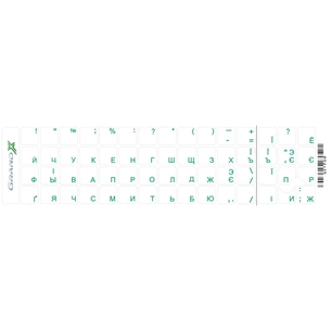 Наклейка на клавіатуру Grand-X 60 keys transparent protection Cyrillic green (GXTPGW) зображення 1