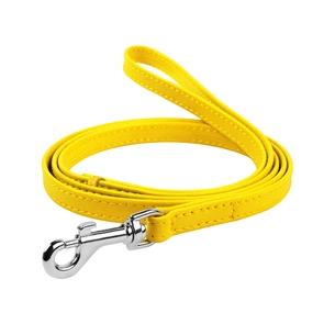 Повідець для собак WAUDOG Glamour шкіряний XS жовтий (33728) зображення 1