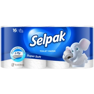 Туалетний папір Selpak 3 шари 16 рулонів (8690530134546) зображення 1