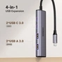 Концентратор Ugreen USB-C to 2xUSB 3.0 + 2xUSB-C CM473 gray (15395) - зменшене зображення 2