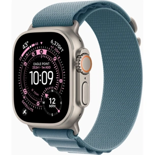 Смарт-годинник Apple Watch Ultra 3 GPS + Cellular 49mm Natural Titanium Case with Light Blue Alpine Loop - Large (MEWP4QP/A) зображення 1
