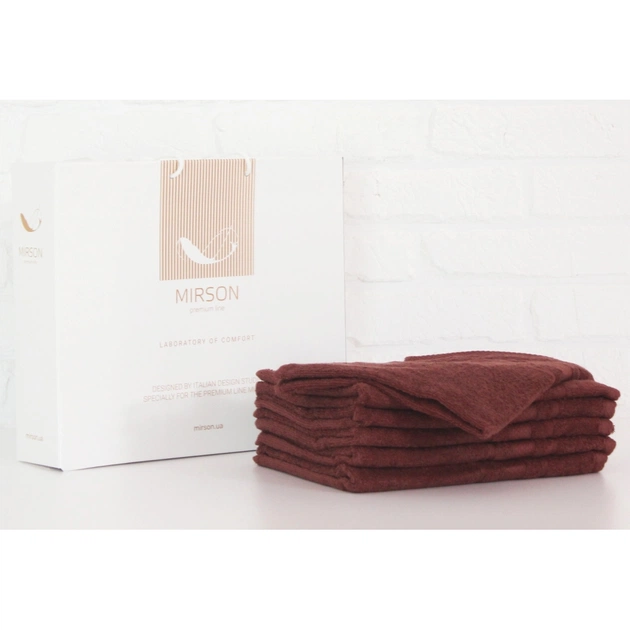 Рушник MirSon набір банний 5071 Elite SoftNess Brown 50х90 6 шт (2200003523959) - зображення 1
