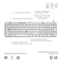 Клавіатура Logitech MX Keys S Wireless UA Pale Grey (920-011588) - зменшене зображення 6