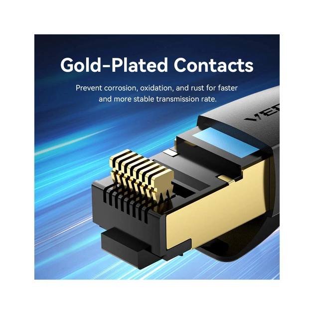 Патч-корд 5м, S/FTP cat 8 RJ-45 black Vention (IKABJ) - picture 8