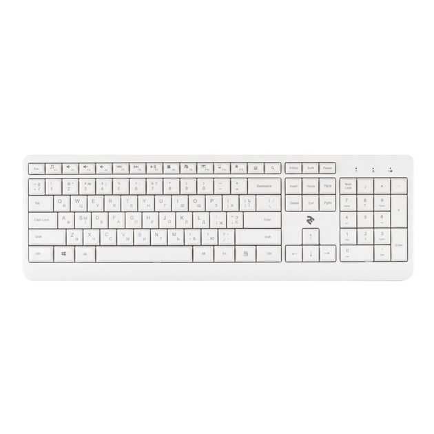Клавіатура 2E KS220 Wireless White (2E-KS220WW) - зображення 1