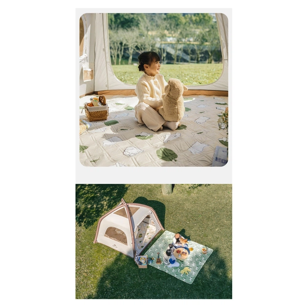 Туристичний килимок Naturehike 210х240 см CNK2350WS010 Бежевий з котами (6976507661720) - зображення 4