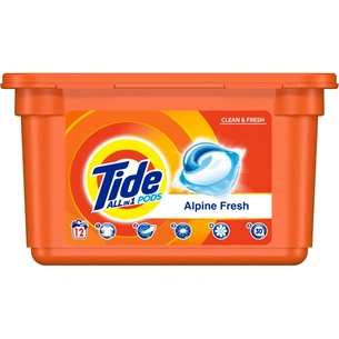 Капсули для прання Tide Все-в-1 Альпійська свіжість 12 шт. (4084500569478/8001090802309) зображення 1