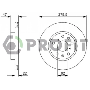 Гальмівний диск Profit 5010-1620 зображення 1