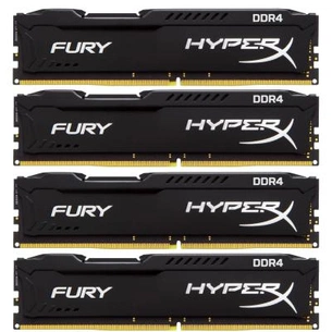Модуль пам'яті для комп'ютера DDR4 64GB (4x16GB) 2133 MHz HyperX FURY Black Kingston Fury (ex.HyperX) (HX421C14FBK4/64) зображення 1