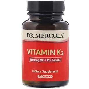 Вітамін Dr. Mercola Вітамін K2, 180 мкг, Vitamin K2, 30 капсул (MCL-01194) зображення 1