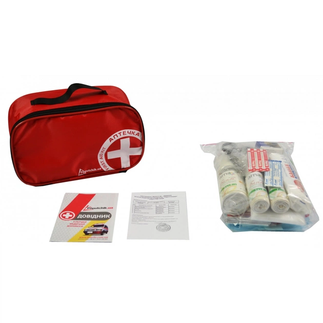 Автомобільна аптечка Poputchik "Євростандарт" футляр м'який червоний (02-035-М) - picture 3