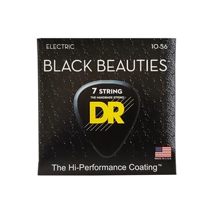 Струни для гітари DR Strings Black Beauties Electric - Medium 7-String (10-56) (BKE7-10) зображення 1