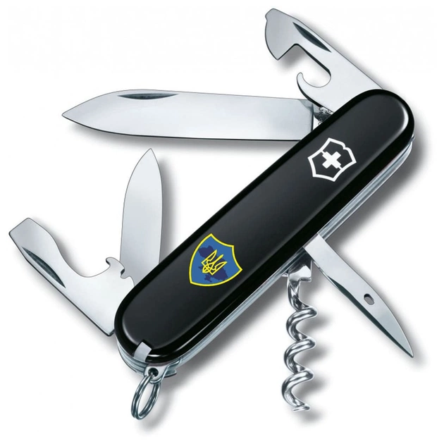 Ніж Victorinox Spartan Ukraine 91 мм Чорний Тризуб на щиті (1.3603.3_T1080u) - изображение 1
