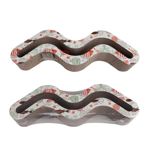 Дряпка (кігтеточка) для котів Eastland Хвиля з котячою м'ятою 49.5х15х7 см (6970115703179) зображення 1