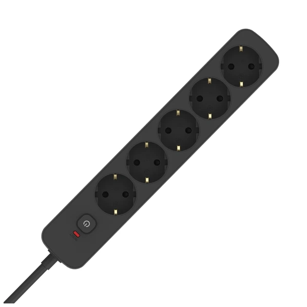 Сетевой фильтр питания ColorWay CCA-3G1MM 5 розеток, 5m Black (CW-PSEA1055BK) - изображение 1