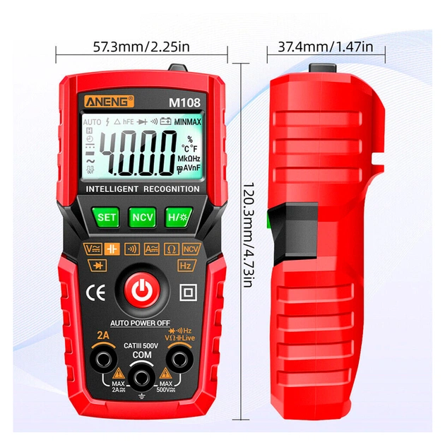 Цифровий мультиметр ANENG M108, V, A, R, C, T, F (M108) - picture 3