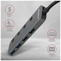 Концентратор AXAGON USB 3.1 to 4xUSB 3.0 0.2m switch black (HUE-MSA) - зменшене зображення 2