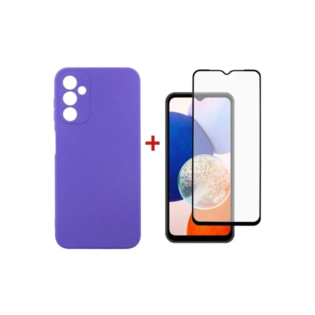 Чохол до мобільного телефона Dengos Kit for Samsung Galaxy A14 5G case + glass (Purple) (DG-KM-13) - зображення 1