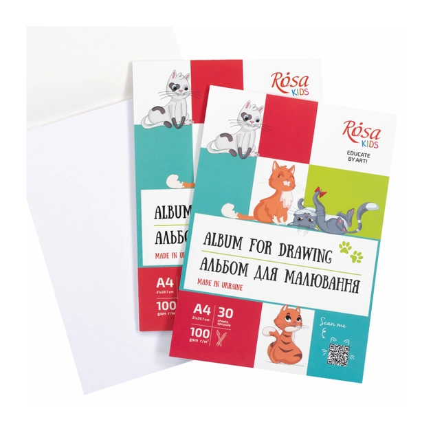 Альбом для малювання Rosa Kids склейка Cats А4 30 аркушів (4823098543039) - picture 2