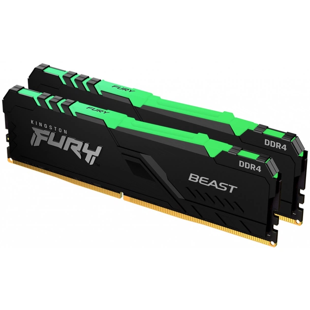 Модуль пам'яті для комп'ютера DDR4 32GB (2x16GB) 3200 MHz Beast RGB Kingston Fury (ex.HyperX) (KF432C16BB1AK2/32_OEM) - изображение 1
