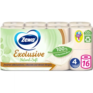 Туалетний папір Zewa Exclusive Natural Soft 4 шари 16 рулонів (7322541361918) зображення 1