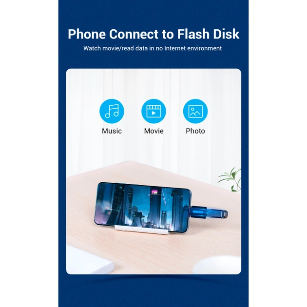 Перехідник USB 2.0 Type-C to USB AF (OTG) Vention (CDTB0) - picture 4