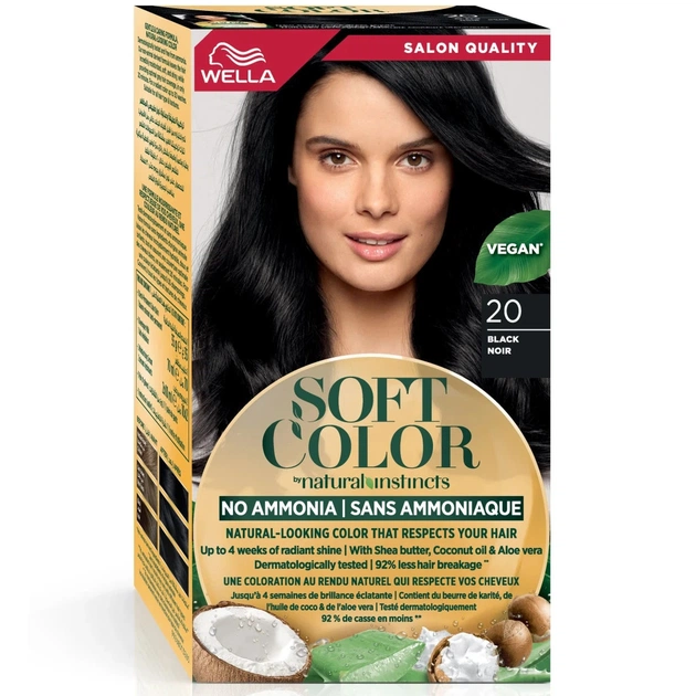 Краска для волос Wella Soft Color Безаммиачная 20 - Черный (3614228865883) - изображение 1
