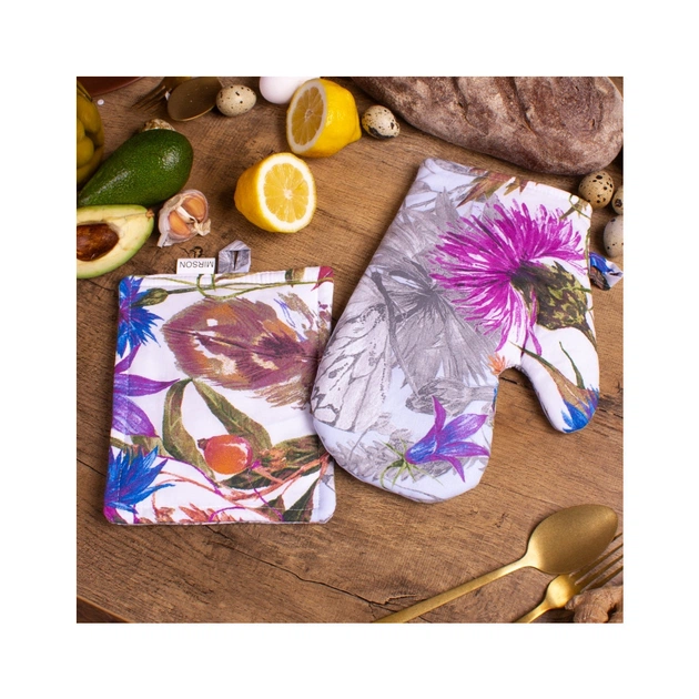 Кухонна прихватка MirSon Набір №7009 бязь прихватка 17х17 см + рукавичка-прихватка 27х17 см (2200006772767) - picture 2