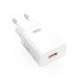 Мережевий зарядний пристрій XO L127 (1USB, 3А) QC 3.0 White (L127.white) - зменшене зображення 3
