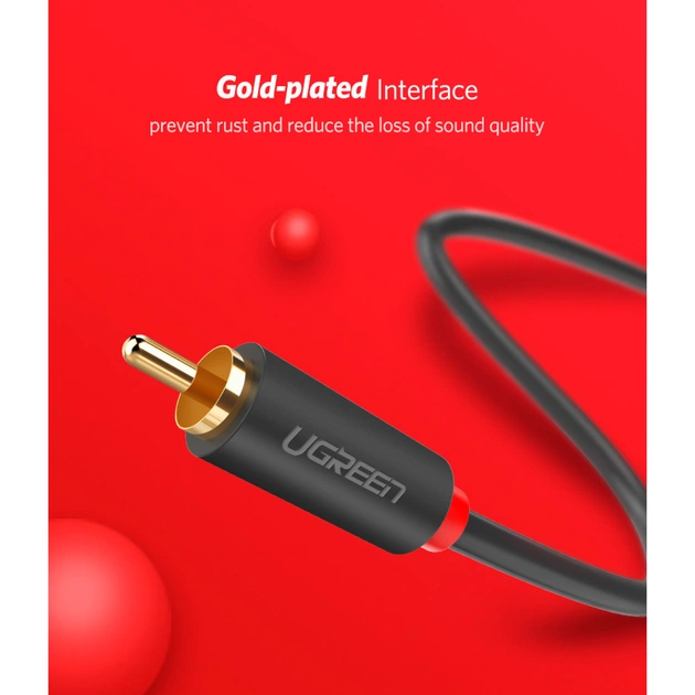 Кабель мультимедійний 2xRCA M to 2xRCA M 1.5m AV104 black Ugreen (10517) - picture 12