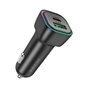 Зарядний пристрій BOROFONE 1xUSB-C PD30W + 1xUSB QC3.0 car adapter black (6941991110818) - зменшене зображення 2
