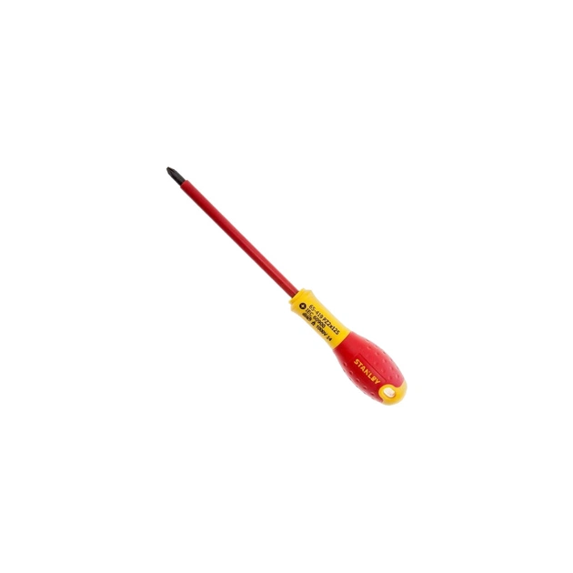 Отвертка Stanley электрика FatMax VDE 1000V изолированная с жалом под шлиц Pz2х125мм (0-65-419) - изображение 1