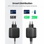 Зарядний пристрій Ugreen CD216 66W 2xType-C PD Charger (Black) (70867) - зменшене зображення 3